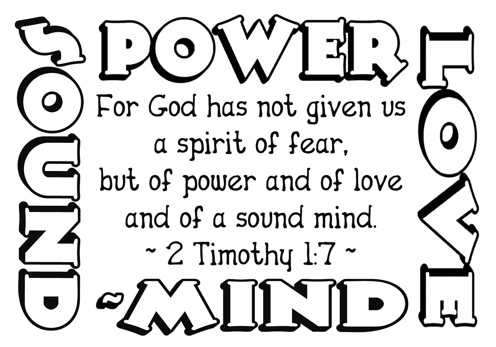 2 Timothy 1:7 Coloring Page Coloring Pages